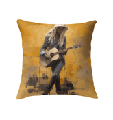 Bright and artistic psychedelic indoor pillow to elevate living room or bedroom aesthetics.